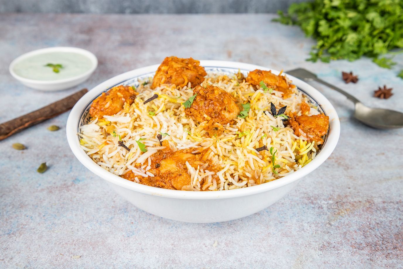 Order Lucknowi Chicken Dum Biryani Boneless Serves 1 From The Biryani