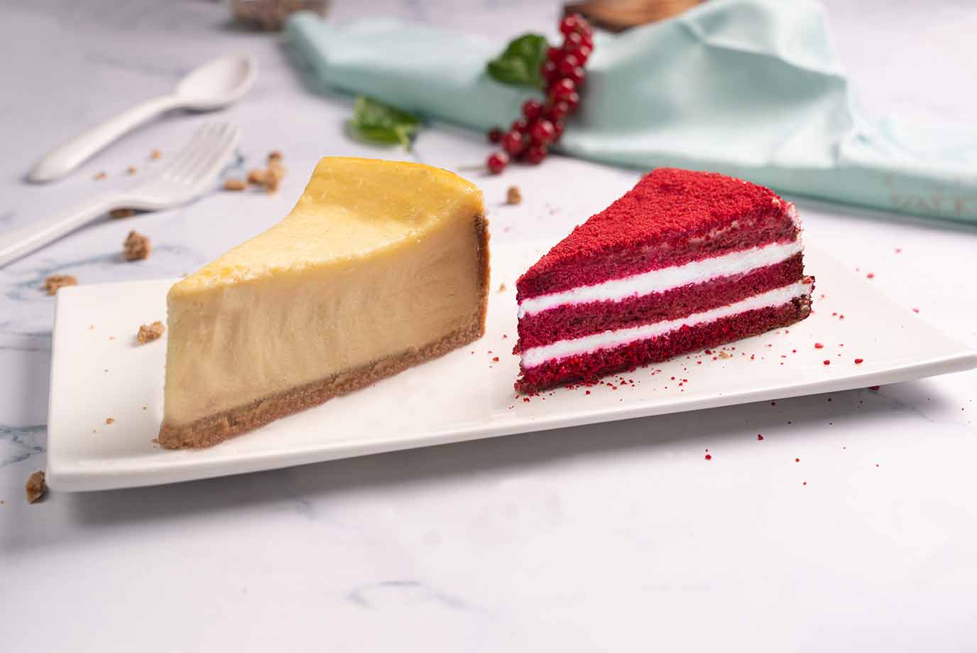 Rich Red Velvet Pastry & New York Cheesecake (Pack of 2)