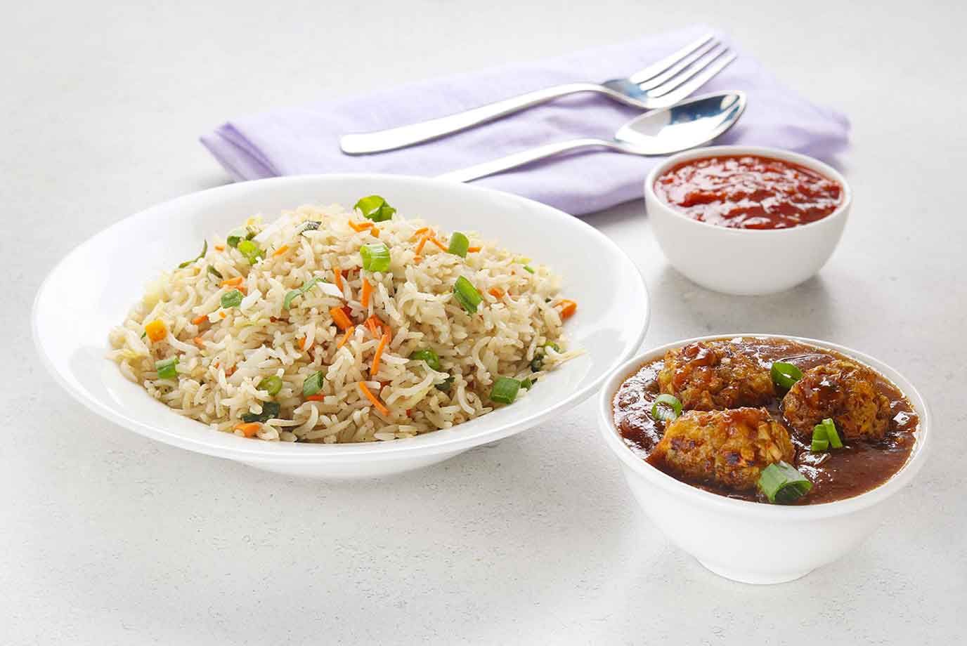 Order Veg Fried Rice And Veg Manchurian Combo from Lunchbox on EatSure