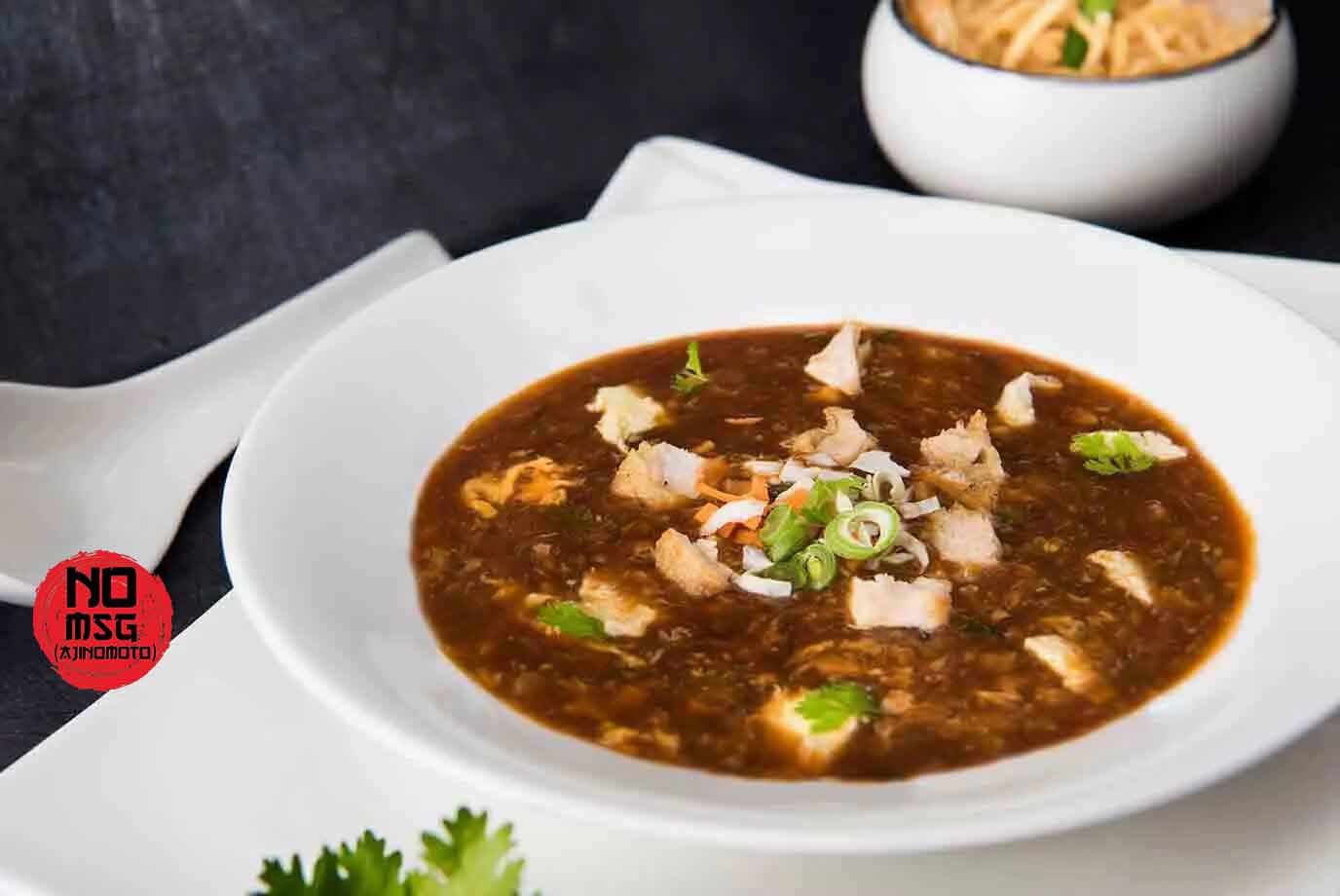 Manchow Soup with Shredded Chicken