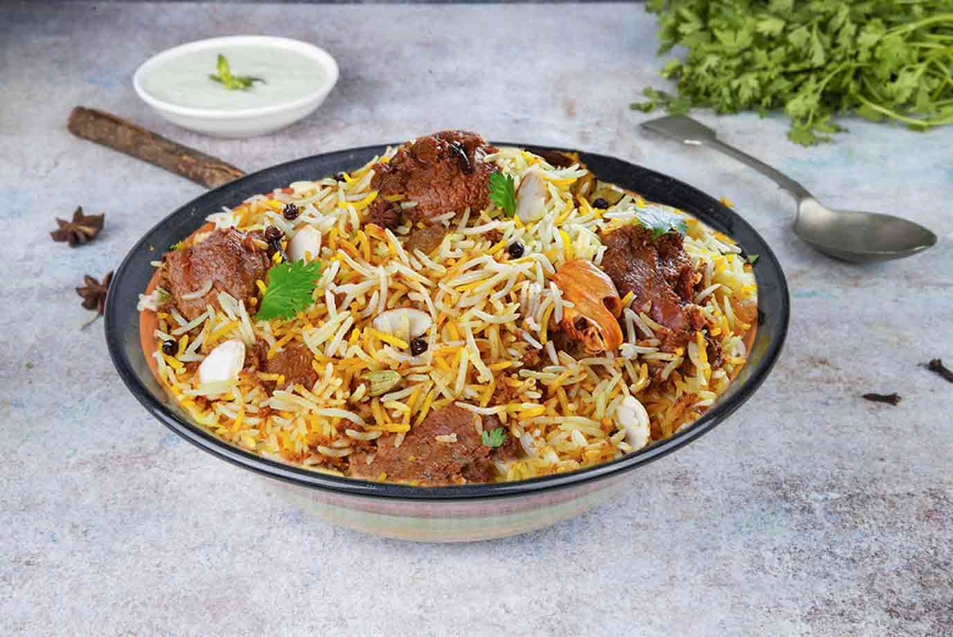 Order Lucknowi Mutton Biryani Boneless Serves 1 from The Biryani Life