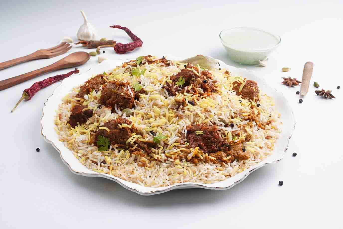 Order Lucknowi Mutton Dum Biryani Serves 2 3 from The Biryani Life on