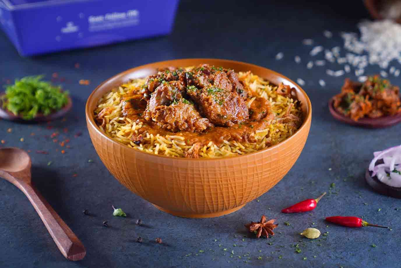 Order Mutton Bhuna Rice Bowl Serves 1 from Faasos on EatSure