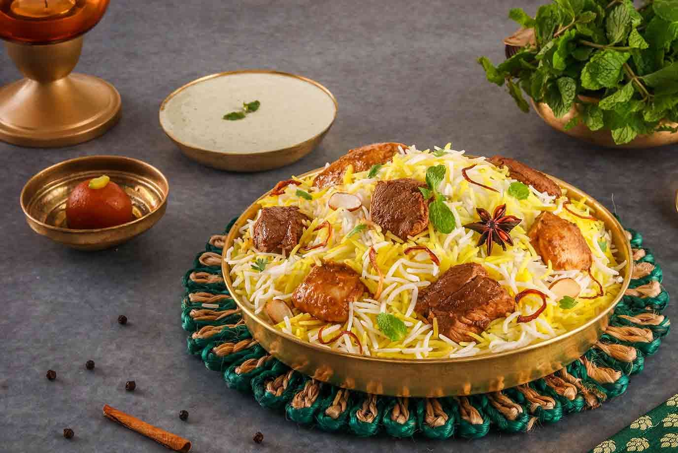 Order Do Gosht Ki Biryani Mutton And Chicken Biryani Serves 1 2 online