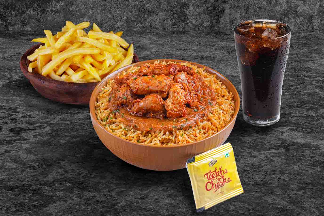 Order Serves 1 Chicken Signature Bowl Fries And Thums Up Meal from