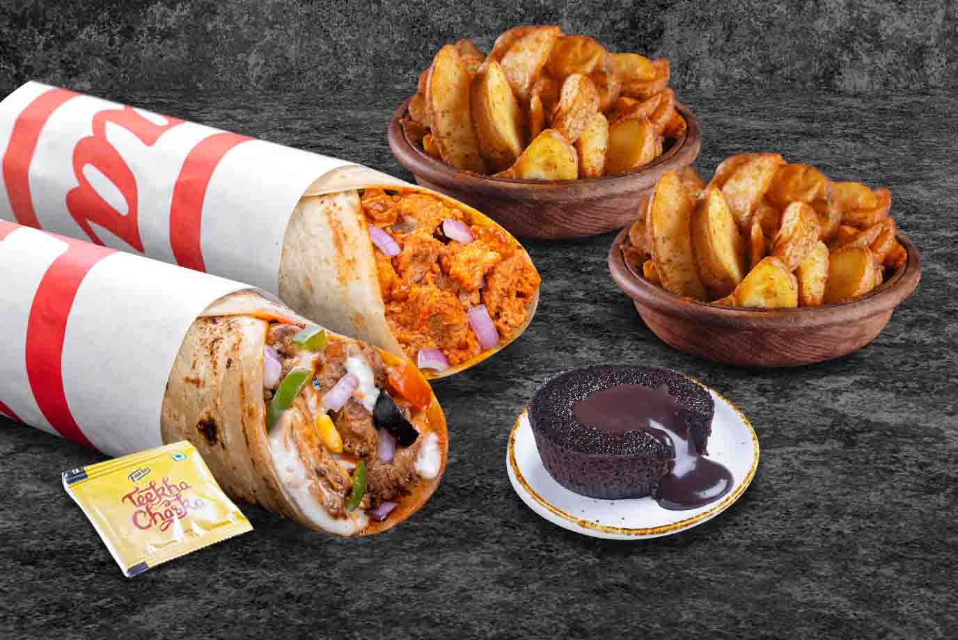 Order Serves 2 Double Fiesta Chicken Pizza And Butter Chicken Wraps