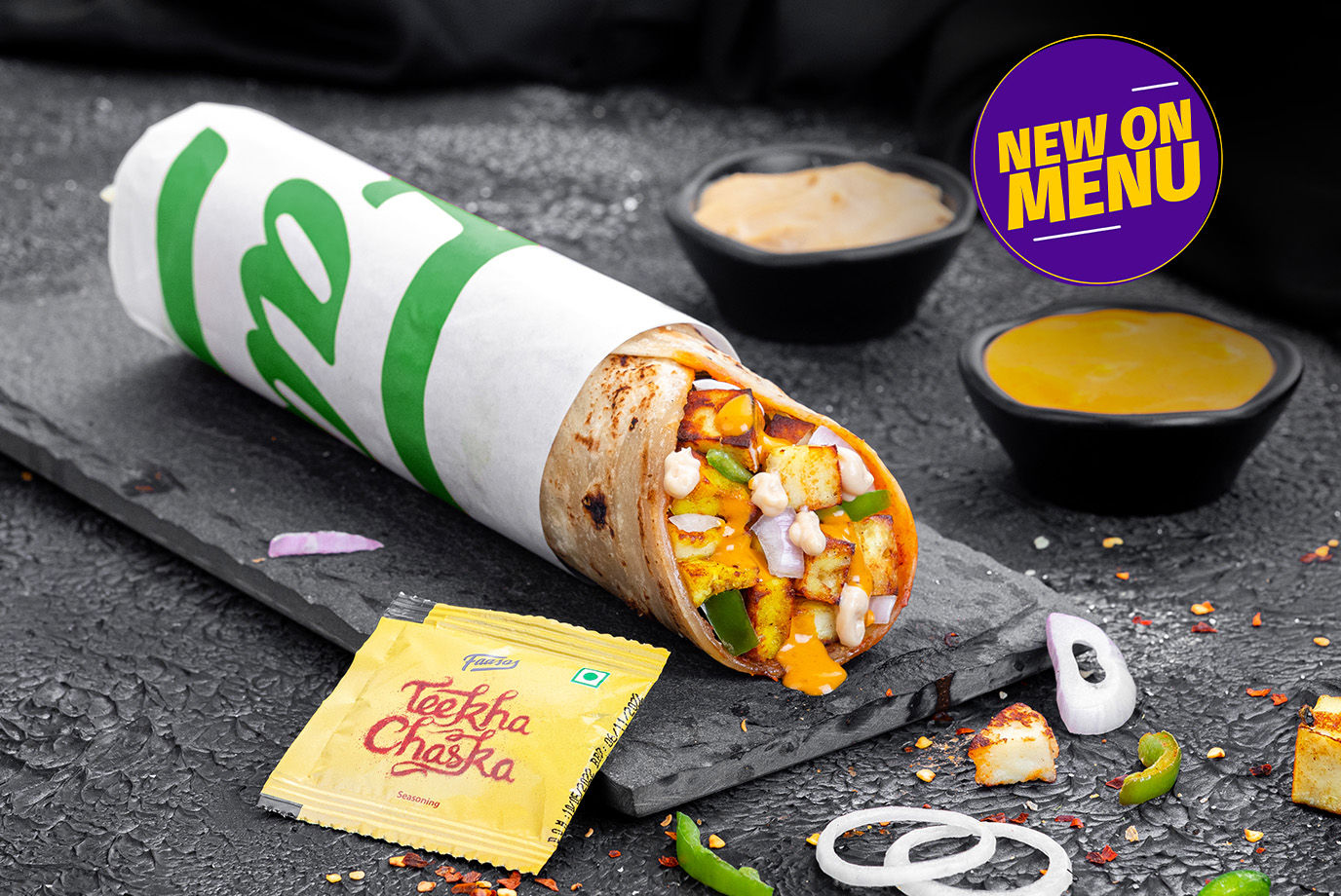 Order Newly Launched Cheesy Peri Peri Paneer Wrap from Faasos on EatSure