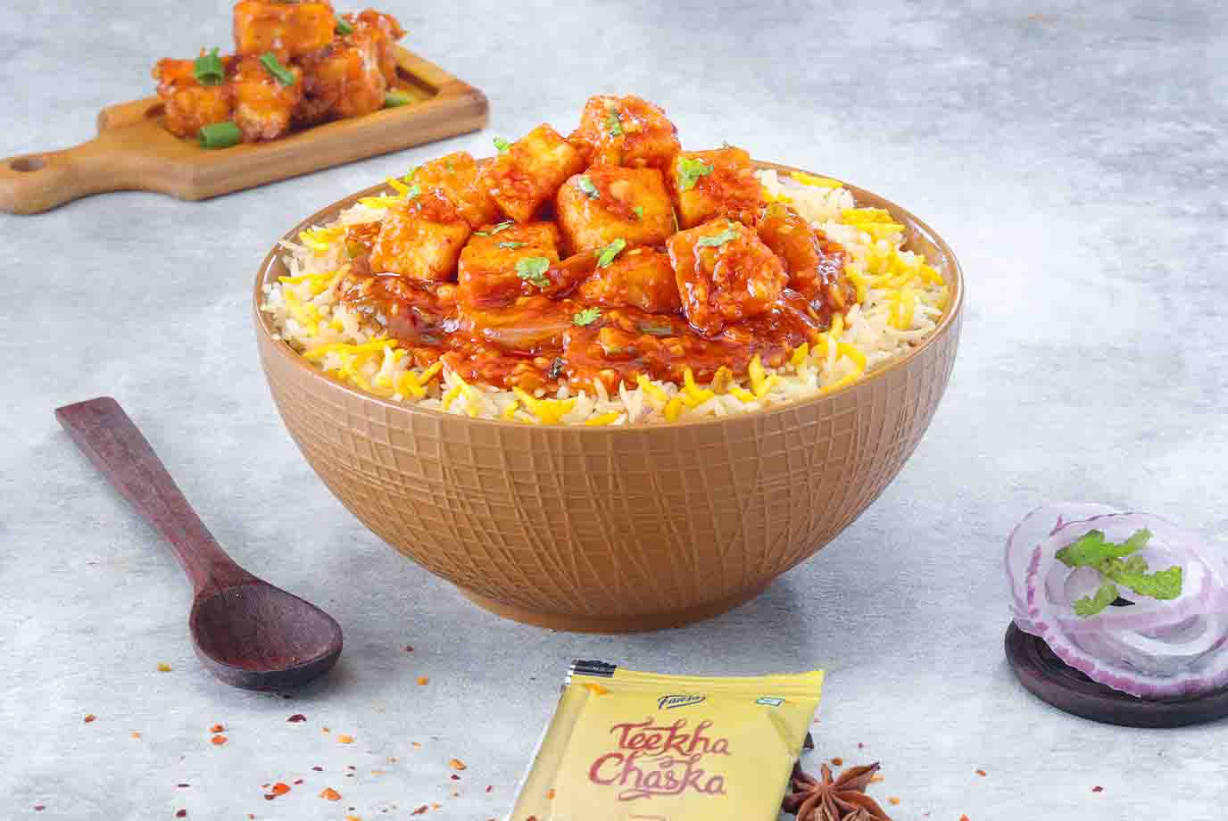 Order Hot Garlic Paneer Rice Feast Jumbo from Faasos on EatSure