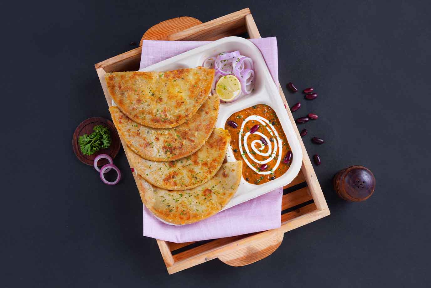Order Aloo Paratha With Dal Makhani from Pure Veg Meals By Lunchbox on ...