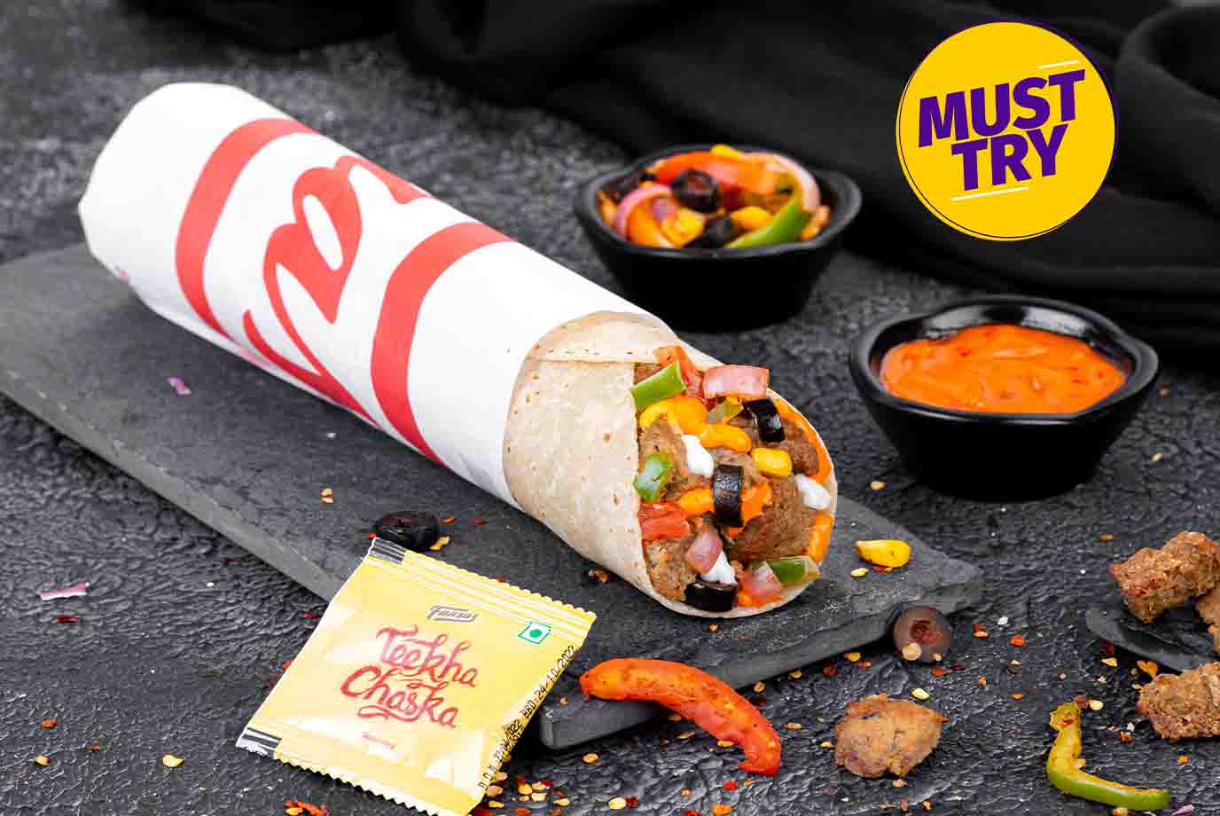 Order Cheesy Baked Pizza Wrap Chicken from Faasos on EatSure