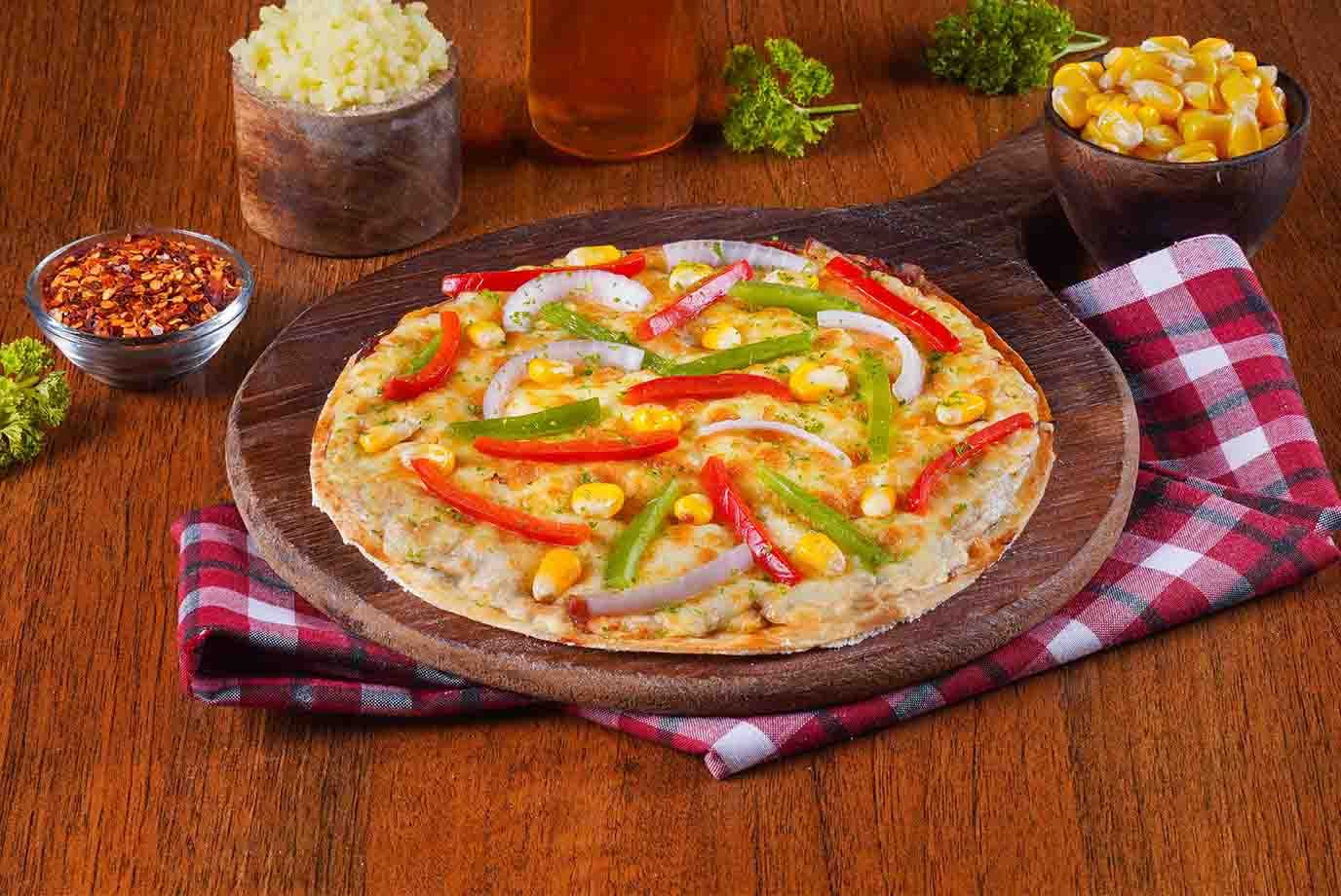 Order Corn Veggie Delight Pizza Thin Crust online from Ovenstory