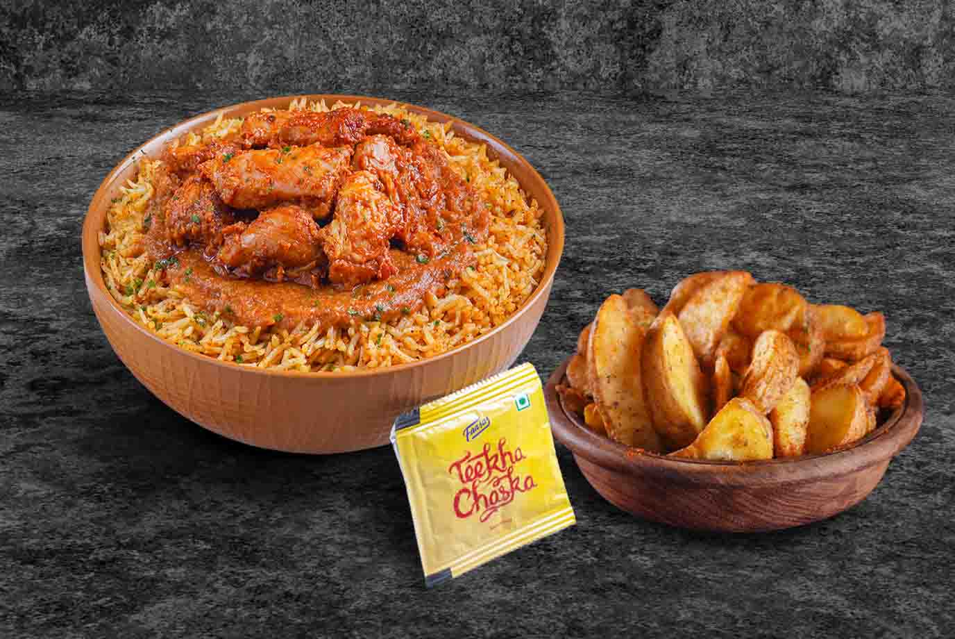 Order Serves 1 Chicken Signature Rice Bowl Wedges Meal from Faasos on