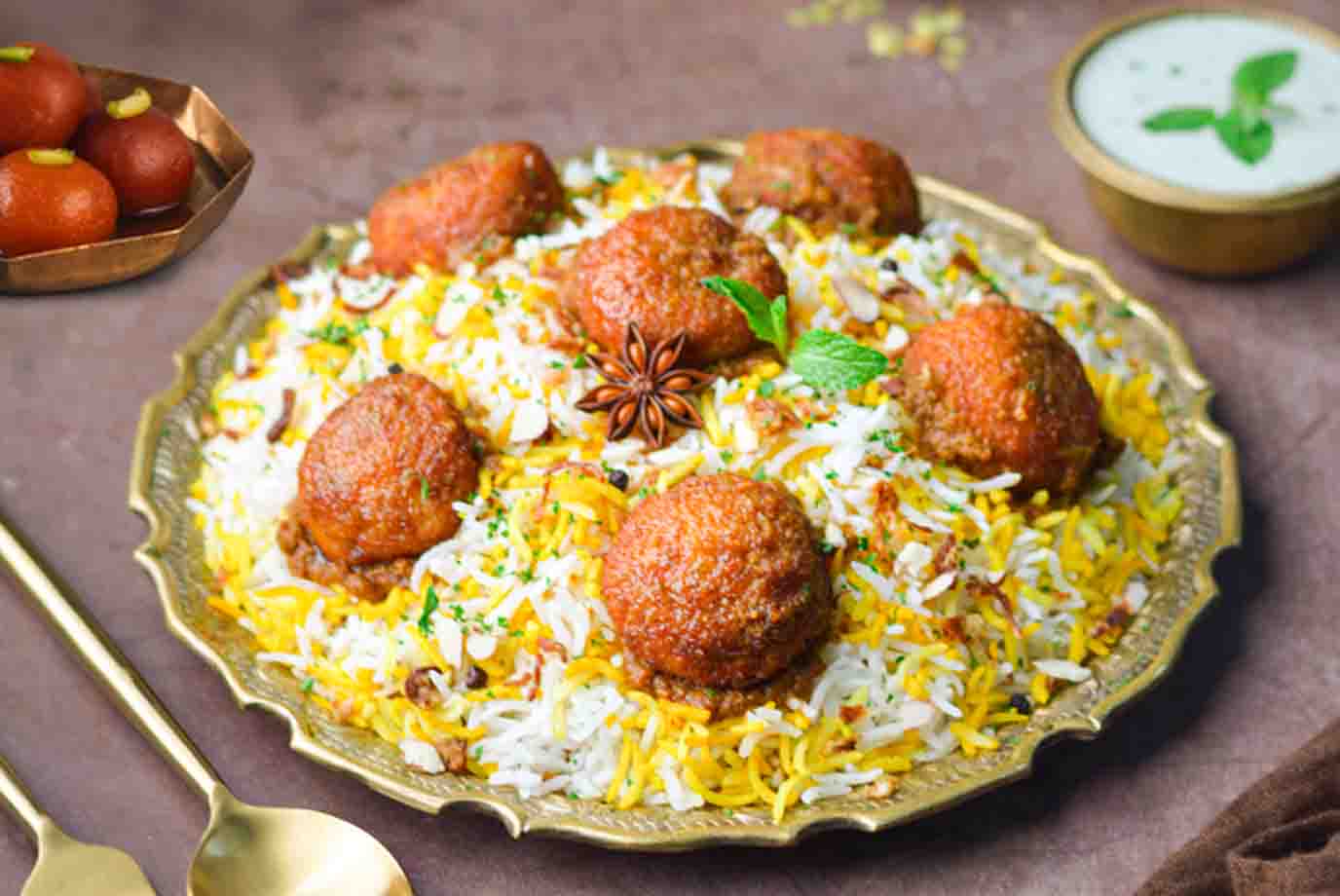 Order Malai Kofta Biryani Creamy Kebab Biryani Serves 4 from Veg Daawat