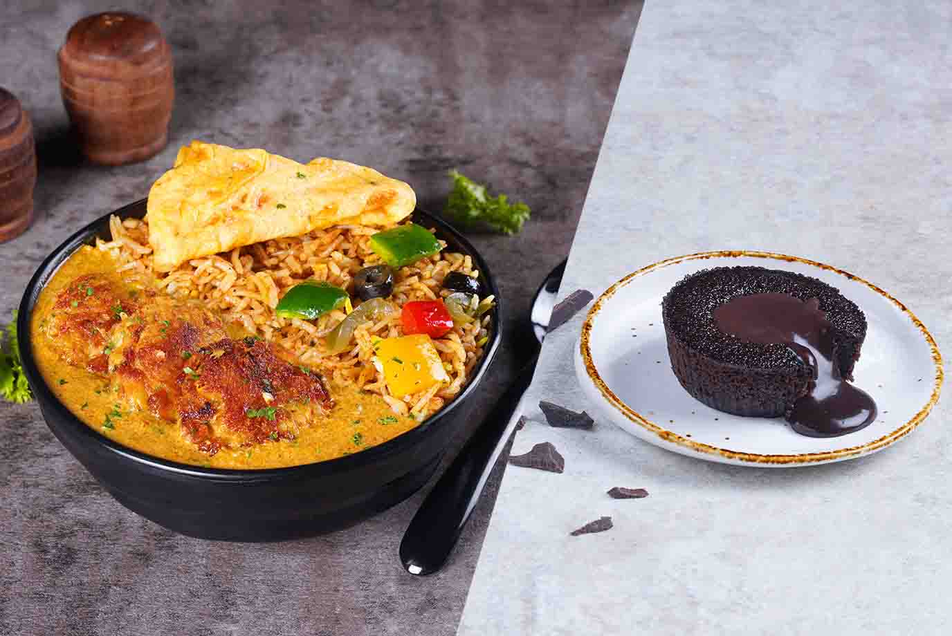 Order Chicken Tikka Mac And Cheese Bowl Choco Lava Cake from The Good