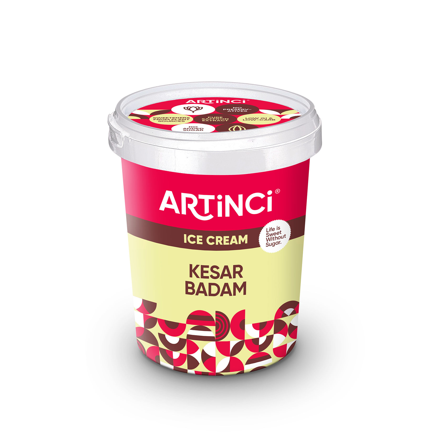 Order Kesar Badam Sugar Free Ice Cream 450ml from Artinci on EatSure
