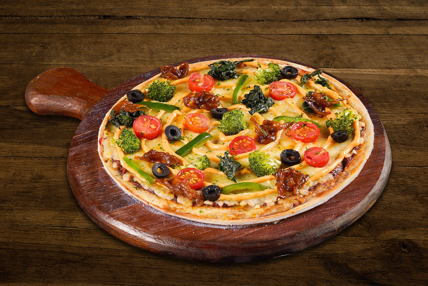 Order Ultimate Veg Pizza Thin Crust Pizza online from Ovenstory