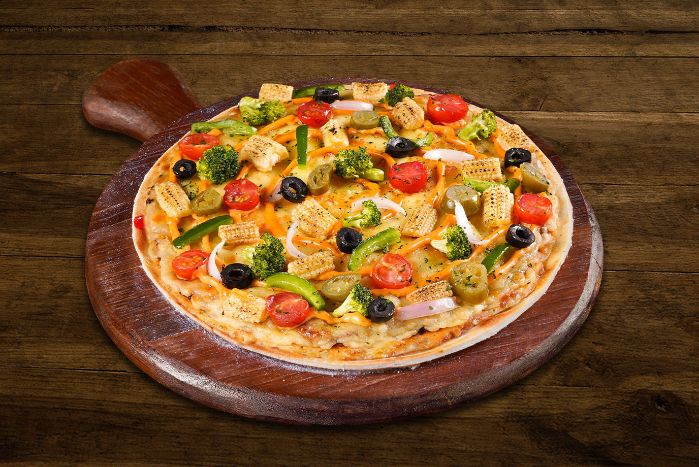 Order Babycorn And Broccoli Pizza Thin Crust Pizza online from Ovenstory