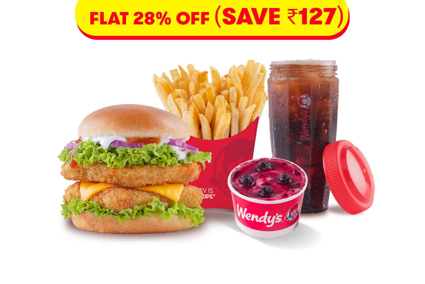 Order Deluxe Veggie Burger Big Saver Combo from Wendy S on EatSure